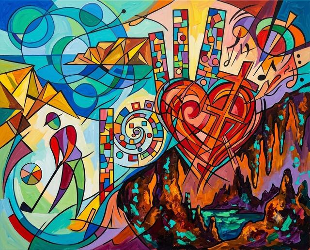 Praia d'el Rey 2023 im Stil von Kandinsky